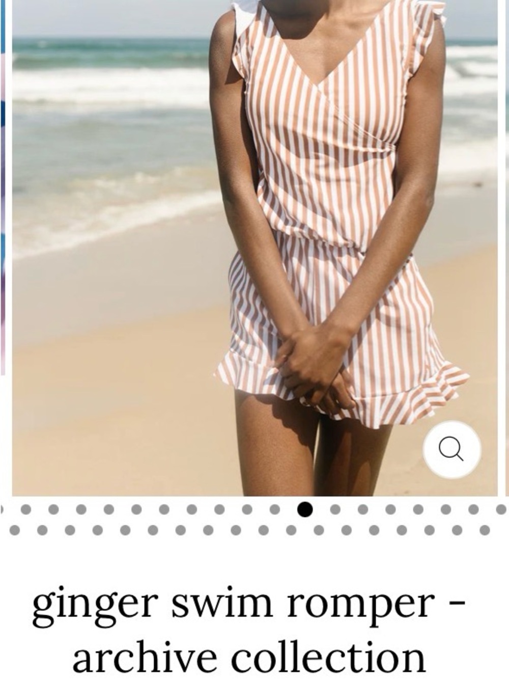 Ginger Striped Swim Romper - Archive Collection